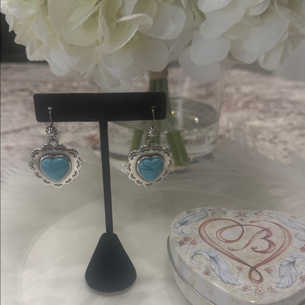 🩵🆕 Brighton Southwest Dream and Turquoise Heart Earrings NWOT